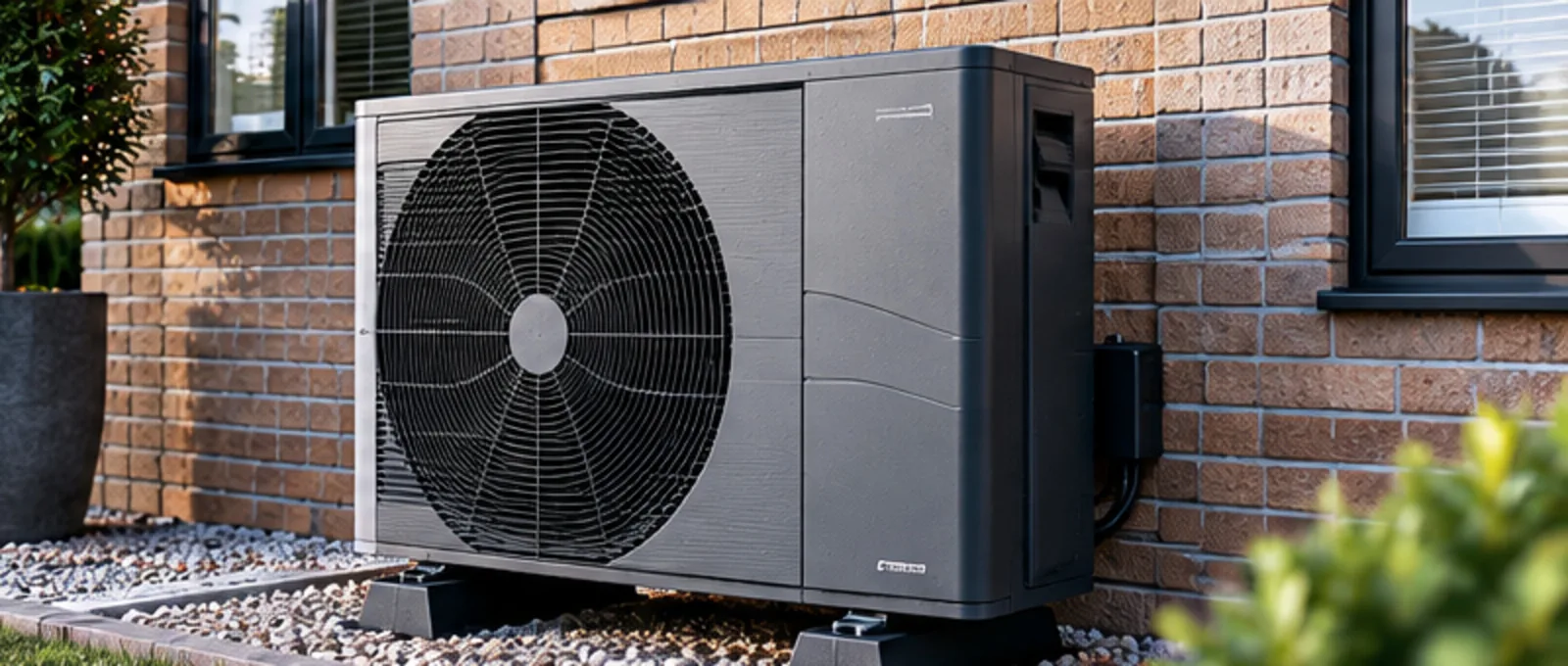 Air source heat pump installed at a UK home